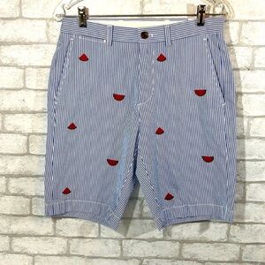 Brooks Brothers Striped Shorts with Watermelon Embroidery